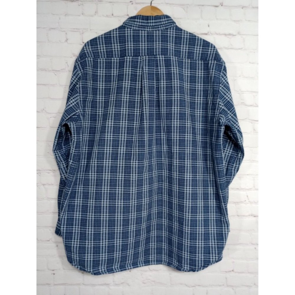 Carhartt S94 Rugged Cotton Long Sleeve Blue Plaid Work Shirt Men's Size XL Tall - Picture 2 of 9